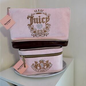 Juicy Couture Pink Makeup & Toiletries Travel Bag Set NWT